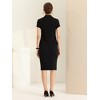 INSPIRE CHIC Women's Short Sleeve Blazer Jacket Pencil Skirt Business Suit Set 2 Pcs - 4 of 4