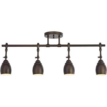 Pro Track Elm Park 4-Head Ceiling or Wall Track Light Fixture Kit Spot Light Brown Oiled Rubbed Bronze Finish Farmhouse Rustic Kitchen 44 1/2" Wide