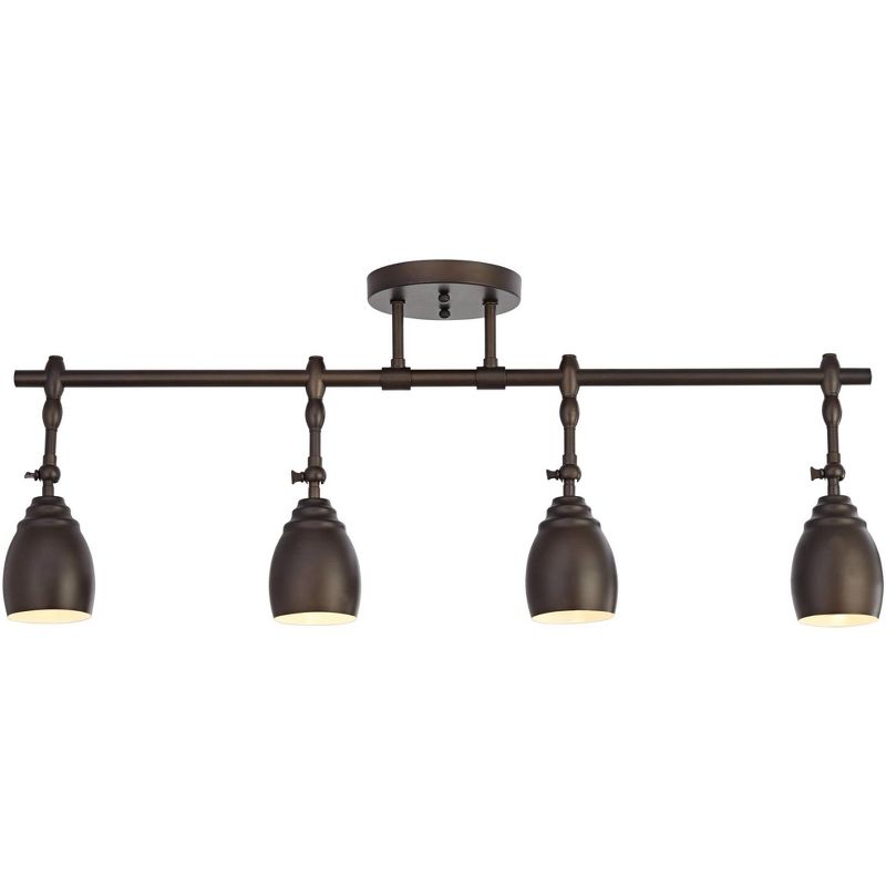 Pro Track Elm Park 4-Head Ceiling or Wall Track Light Fixture Kit Spot Light Brown Oiled Rubbed Bronze Finish Farmhouse Rustic Kitchen 44 1/2" Wide, 1 of 10