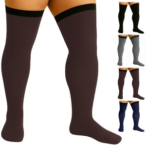 Mojo Men’s Plus Size Thigh High 20–30mmHg Compression Stockings – Circulation, Edema & Swelling Relief, A2017PS - 1 of 4