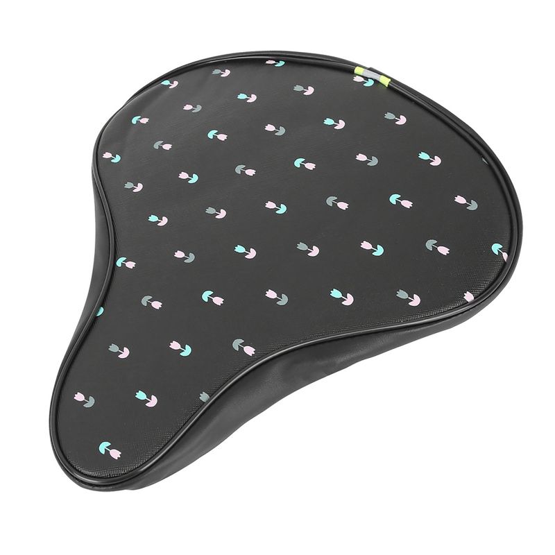 Unique Bargains Waterproof Rose Pattern Bicycle Seat Cover Cushion Pad Soft Bike Saddle Seat Cover Black, 1 of 7