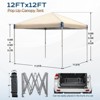 Aoodor 12'x 12' Pop Up Canopy Tent, Beach Tent with Roller Bag, Portable Instant Shade Canopy - 3 of 4