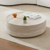 Gulches 31 Inch Round Faux Mars Pattern Fiberglass Coffee Table No Assembly Easy Clean for Living Room - 4 of 4