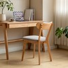 Vynxaria Set of 4 Natural Oak Dining Chairs with Upholstered Seat - 3 of 4