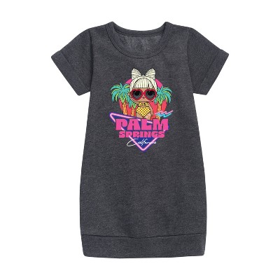 - Lol Surprise! - Palm Springs Graphic Short Sleeve Fleece Dress