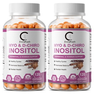 (2 Pack) Myo-Inositol & D-Chiro Inositol for Women's Hormone Balance, Cellular Health, 240 Capsules - 1 of 4