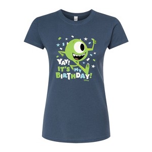 Women's - Disney - Mike Yay It's My Birthday Fitted Graphic T-Shirt - 1 of 3