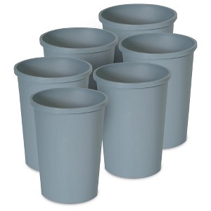 Rubbermaid Commercial Untouchable Trash Can and Waste Bin, 11 Gal, Gray, 6 Pack - 1 of 2