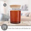 Pavelle 10 oz. Amber Glass Candle Jars w/Bamboo Lids for Candle Making - 2 of 4