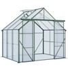 VYNXARIA 8*6FT Green Double Door Polycarbonate Greenhouse Raised Base and Anchor Aluminum Heavy Duty Walk-in Greenhouses in All Season - 3 of 4