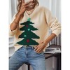 Coolmee Women's Christmas Sweatshirt Round Neck Ugly Christmas Tree Partern Sweater Long Sleeve Top for Holiday - 4 of 4