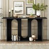 Modern Curved Design Console Tables Blue with Open Shelf, Stylish Console Tables for Entryway or Living Room Accent Storage Display-The Pop Home - 2 of 4