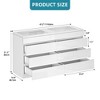 Modern 8 Drawer Dresser White Black Dresser with Deep Drawers Glass Top High Gloss Surface Storage Organizer Cabinet for Living Room - 3 of 4