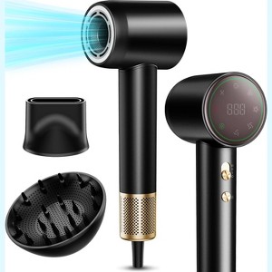 SUGIFT Hair Dryer - Negative Ionic Blow Dryer with High Speed Brushless Motor for Fast Drying, LCD Display Hair Dryer with Diffuser and Nozzle - 1 of 4