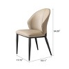 Modern Dining Chairs Set of 2,Dining Room Chair with Metal Legs Upholstered PU Kitchen Chair-The Pop Home - 4 of 4