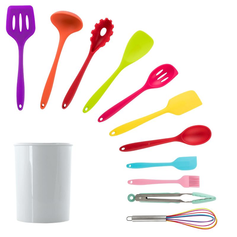 MegaChef Mulit-Color Silicone Cooking Utensils, Set of 12, 1 of 17