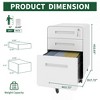 QingMoon 3 Drawer Mobile File Cabinet, Rolling Storage Cabinet with Lock, Wheels and Recessed Handle, Holds A4, Letter, and legal documents - 4 of 4