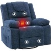 360° Swivel Rock Recliner Chairs Single Sofa with Vibration Massage and Heating for Living Room/Bedroom,Blue/Green/Gray - 2 of 4