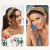 Unique Bargains Women's Top Knotted Fashion Elastic Wide Headband Brown Pink 1 Pc - 2 of 4