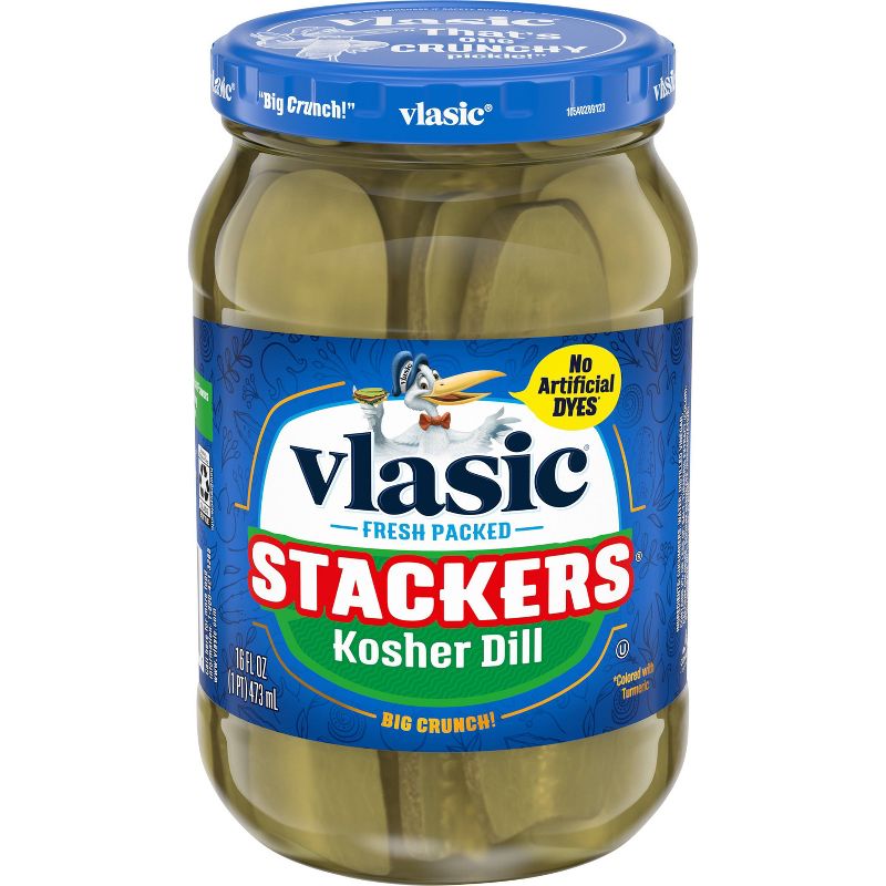 Vlasic Stackers Kosher Dill Pickle Slices - 16 fl oz, 1 of 6