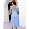 Clearlove Women Maternity Floral Dress Summer Sleeveless Ruffle Square Neck Dress - 2 of 4