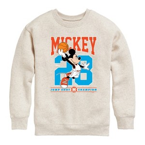 Boys' - Disney - Mickey Jump Shot Graphic Long Sleeve Fleece Sweatshirt - 1 of 4