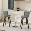 KTMBDW Counter Height Bar Stools Set of 2, 360° Swivel Upholstered Barstools with Backs and Metal Legs, 26" H Seat Height, Velvet Fabric - 2 of 4