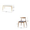 5 PCS Mid-Century Modern Design Dining Set, Faux Wood Top Dining Table, Upholstered Wood Frame Chairs with Polyester Cushion-Baofuwish - 4 of 4