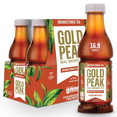Gold Peak Unsweetened Tea Bottles - 6pk/16.9 fl oz