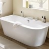 Cobbe Bathroom Brushed Nickel Bathtub Faucet Set with Handheld Shower and 10.24-Inch Wide Waterfall Spout Single Handle Dual 4-Hole Installation - 3 of 4
