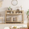 43'' Narrow Console Table with 2 Glass Drawers, 2-Tier Sofa Table for Entryway, Modern Side Table with Storage - 3 of 4