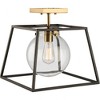Artcraft Lighting Bridgetown 1 - Light Semi-Flush Mount in  Black/Harvest Brass - 2 of 4