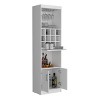 FURNIinspire Utility Storage Cabinets Tall Bar Cabinet, Storage Cabinet, Liquor Cabinet With Bottle Cubbies, Pull Out Tray, White, 13.3"*20"*71.1" - 4 of 4