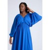 ELOQUII Women's Plus Size Chiffon Balloon Sleeve Maxi Dress - 4 of 4
