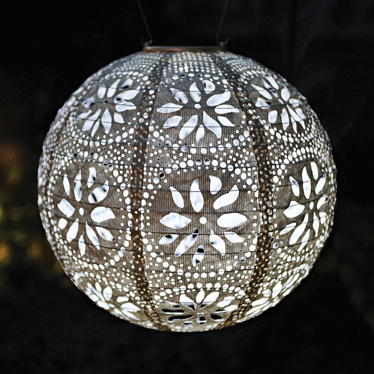 Allsop® Home Garden Soji™ Stella Boho Globe 12-In. Tyvek® Solar Lantern in Off-White - thumbnail 9