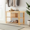 DSVIMOY 3-Tier Shoe Rack Bench, Storage Organizer Suitable for Entryway Living Room, Wood, 11.2"*17.9"*27.5" - 4 of 4