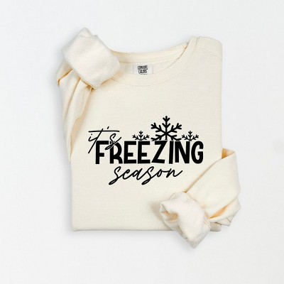 Simply Sage Market Women's Lightweight Garment Dyed Graphic Sweatshirt It's Freezing Season