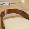 HDZNVF Bar Stools Set of 2, Swivel Bar Height Stools with Low Back, Wood Bar Chairs with Soft Cushion Seat - 4 of 4