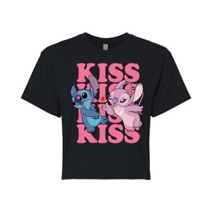 Women's - Lilo and Stitch - Kiss Cropped Graphic T-Shirt - 1 of 4