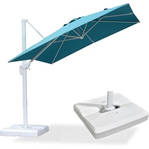 PURPLE LEAF Patio Umbrella White Cantilever Offset Umbrella Square Outdoor Umbrella with 360-degree Rotation for Garden Deck Pool - 1 of 4