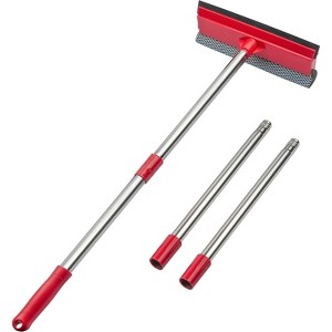 2-in-1 Window Squeegee Cleaner with 55" Extension Poles, Multi-Use Glass Door and Car Windshield Cleaning Tool - 1 of 4
