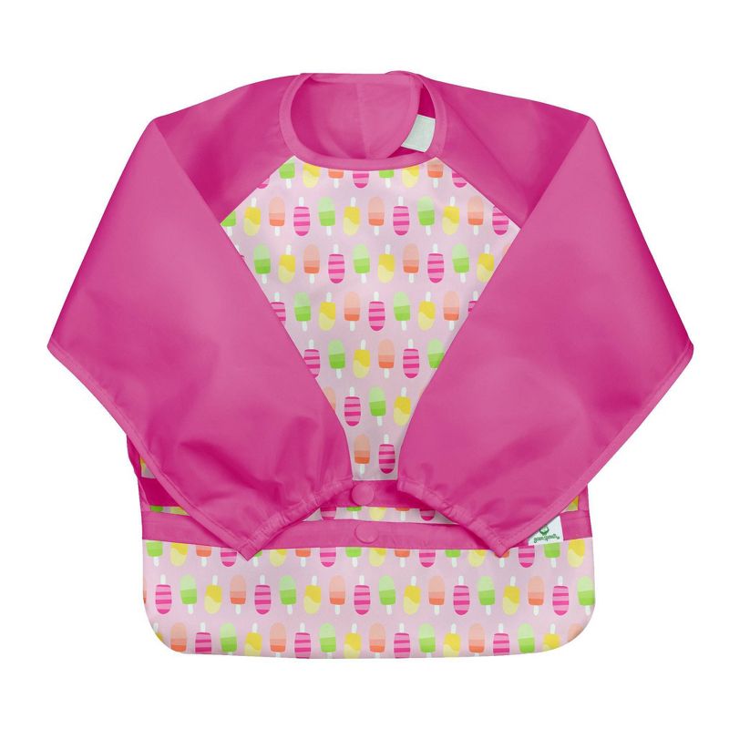 green sprouts Snap &#38; Go Easy-Wear Long Sleeve Bibs Popsicles 12-24 Months - Pink, 1 of 5