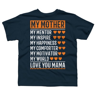 Boy's Design By Humans Best Mother Description Hearts By OlaFami T-Shirt