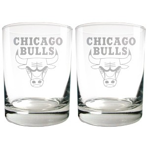 NBA Chicago Bulls Laser Etched Rocks Glass Set - 2pc - 1 of 1