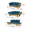 Sapphtopaz Outdoor Patio Sofa, Acacia Wood Outdoor Daybed with Water-Resistant Cushions, Expandable Outdoor Sofa with Cushions & Lumbar Pillows - 3 of 4