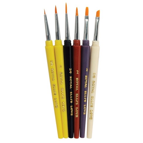 Royal & Langnickel Detail Golden Taklon Hair Paint Brush Set, Assorted Size, Assorted Color, set of 6 - image 1 of 1