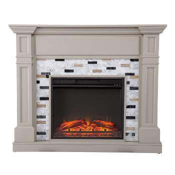 Talsham Fireplace with Marble Surround Gray - Aiden Lane