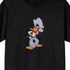 Looney Tunes Cowboy Daffy Duck Crew Neck Short Sleeve Men's Black T-shirt - 2 of 3