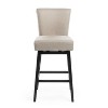 TOAOTBNBO 360 ° Swivel Bar Stools with Soft Cushion, Counter Height Barstools with Wooden Legs, Modern Bar Chairs for Dining Room, Beige - 2 of 4