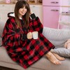 PAVILIA Faux Shearling Wearable Blanket Hoodie, Cozy Oversized Hooded Sweatshirt Adults, Warm Fleece Big Pocket - 4 of 4